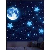 Cumpara ieftin Sticker Perete Autocolant Fosforescent Luna si Stele - 36544