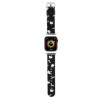Curea pentru Apple Watch 1/2/3/4/5/6/7/8/9/10/SE/SE 2 (38/40/41/42mm) - Hello Kitty Strap Leather Heads &amp; Bows Pattern (HKAWMPSAPSK) - Black