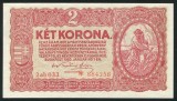 q730 UNGARIA BANCNOTA DE 2 korona coroane 1920 serie cu asterix * NECIRCULATA UNC a circulat in Transilvania text in limba romana