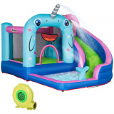 Castel gonflabil pentru copii Outsunny cu geanta de transport 3,3x2,8x2m | Aosom Romania