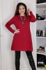 G586-81 Rochie scurta de zi, stil pulover, cu maneci lungi si guler inalt, M/L, S/M