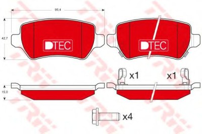 Set placute frana,frana disc OPEL ZAFIRA B (A05) (2005 - 2016) TRW GDB1515DTE foto