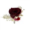 Floare de piept personalizabila, Cocarda, Trandafir criogenat mare grena si Plante naturale uscate, Eventissimi®