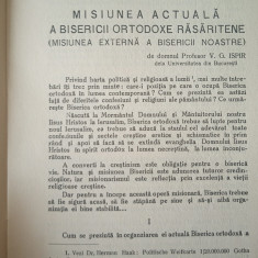 Misiunea actuala a Bisericii Ortodoxe Răsăritene (Dr. Vasile Gh. Ispir, 1938)