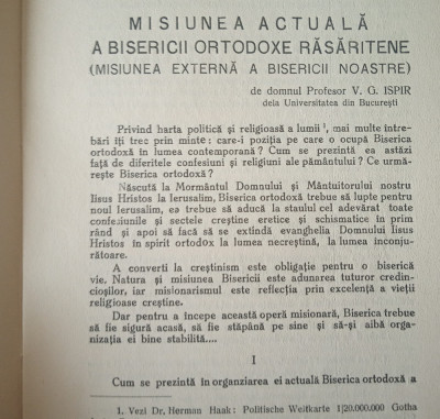 Misiunea actuala a Bisericii Ortodoxe Răsăritene (Dr. Vasile Gh. Ispir, 1938) foto
