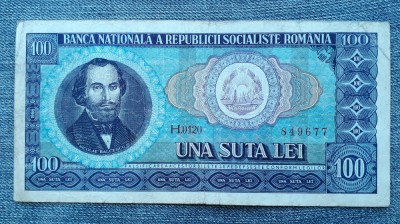 100 Lei 1966 Romania / seria 849677 foto