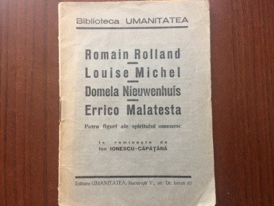 patru figuri ale spiritului omenesc Rolland Michel Nieuwenhuis Malatesta 1936 foto