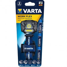 Lanterna cap LED Varta Work Flex Motion Sensor H20 18648 + 3x AAA Longlife Power