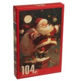 Puzzle de Craciun cu Mos Craciun in Semineu, 104 piese, CMCLASS
