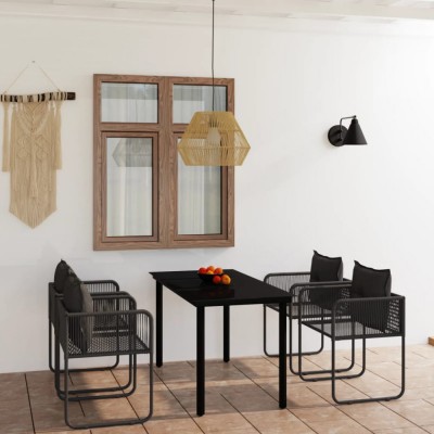 Gossi set de servit masa pentru gradina, 5 piese, negru foto