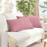 vidaXL Perne pentru canapea 2 pcs Roz 80 x 40 cm Țesătură din corduroy 42013717