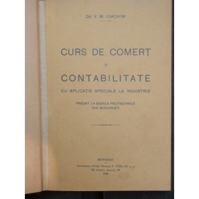 CURS DE COMERT SI CONTABILITATE - V.M. IOACHIM foto