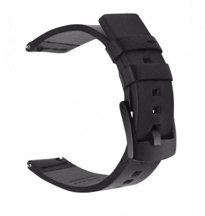 Curea piele naturala, compatibila Suunto TRAVERSE, telescoape QR, Negru