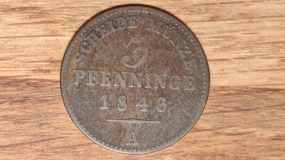 Germania state - Prusia / Prussia - 3 Pfenninge / Pfennig 1846 - an rar - Friedrich Wilhelm IV foto