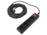 Prelungitor electric 4 prize negru 10m 16A