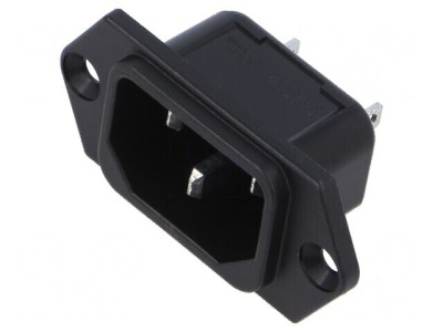 Conector alimentare AC soclu tată 10A 250VAC IEC 60320 IP40 foto
