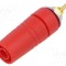 Conector banană 4mm roșie aurit 24A 1kV Hirschmann T&amp;M