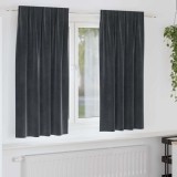 VidaXL Draperii opace cu bandă superioară, 2 buc., gri &icirc;nchis, catifea