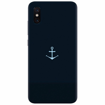 Husa silicon pentru Xiaomi Mi 8 Pro, Blue Navy Anchor Illustration Flat foto