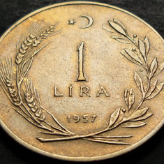Moneda 1 LIRA - TURCIA, anul 1957 *cod 4994