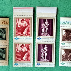 TIMBRE ROMANIA MNH LP644/1967-Reproduceri de arta -Serie în pereche