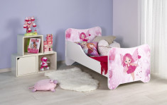 Pat pentru copii Happy Fairy, White / Pink, 140 x 70 cm foto