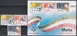 Malta 1990 - Cupa Mondială de fotbal - Italia, Serie + Colita, MNH, Nestampilat