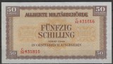 !!! X. RARR : AUSTRIA , OCUPATIA ALIATA - 50 SCHILLING 1944 - P 109- AUNC+ / CEA DIN SCAN