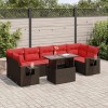 VidaXL Set canapele grădină cu perne 8 piese maro poliratan/lemn acacia 3326445
