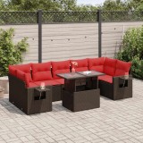VidaXL Set canapele grădină cu perne 8 piese maro poliratan/lemn acacia 3326445