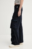G-Star pantaloni din l&acirc;nă femei, culoarea bleumarin, fason cargo, high waist, D26034-D401