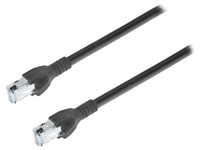 Patch cord SF/UTP 5e negru 10m foto