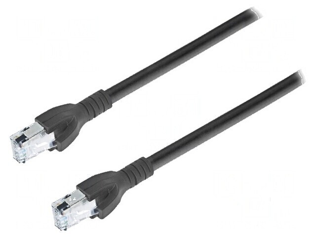 Patch cord SF/UTP 5e negru 10m