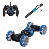 Mașină cu Telecomandă, Turbo Acrobat, Transformabilă, Funcții Lumină și Sunet, Albastru, Telecomandă Mănușă, 1:16, Rază Control 40-50m, Oem