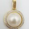 Superb pandantiv aur 18 k,diamante ,perla naturala de culutra Mabe Ptera Penguin