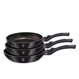 Set 3 tigai Carbon Pro Berlinger Haus BH 6903, marmorate, gri inchis, antiaderente, inductie