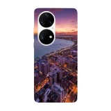 Husa compatibila cu Huawei Nova Y70 model Sundown over city, Silicon, TPU, Viceversa, Transparent, Carcasa