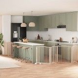 vidaXL Poartă de c&acirc;ini pliabilă cu ușă, 10 panouri, 800 cm, lemn plop 3155615