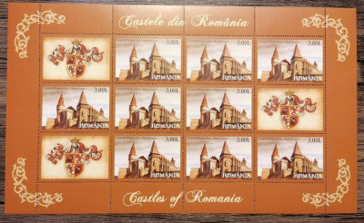 CASTELE DIN ROMANIA,SET 4 MINICOLI,2008,Lp.1811e,MNH,ROMANIA. foto