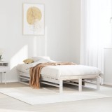 VidaXL Cadru de pat fără saltea, alb, 90x200 cm, lemn masiv pin