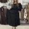 Fusta lunga neagra creponata