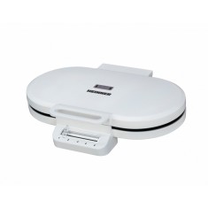 Aparat de gofre HEINNER, 1400 W, 2 gofre/vafe, Placi cu invelis antiaderent, Diametru 15.5 cm, Alb