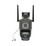 Camera de supraveghere lentila duala WIFI 2.4GHz, P2P 1080P, senzor miscare, detectie umana, night vision, PTZ rotativa 355 grade, aplicatie V380 Pro