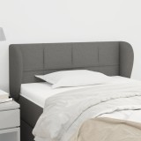 VidaXL Tăblie de pat cu aripioare gri &icirc;nchis 93x23x78/88 cm textil 3117127