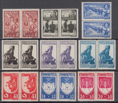 ROMANIA 1942 LP 148 I LP 148 II LP 148 III PERECHE SERII MNH foto