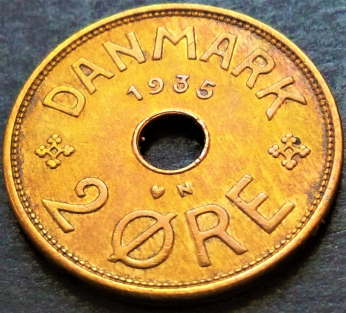 Moneda istorica 2 ORE - DANEMARCA, anul 1935 * cod 4943 A = EXCELENTA