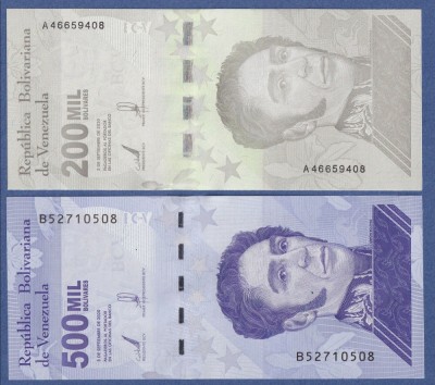 VENEZUELA █ SET █ 200000 + 500000 Bolivares █ 2020 █ P-112-113 █ UNC necirculata foto