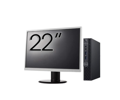 Pachet Calculator Second Hand DELL OptiPlex 3060 MiniPC, Intel Core i3-8100T 3.10GHz, 8GB DDR4, 256GB SSD + Monitor 22&amp;amp;quot; NewTechnology Media foto