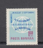 1967 LP 654 AL XX-LEA CONGRES INTERNATIONAL AL LINGVISTILOR BUCURESTI MNH