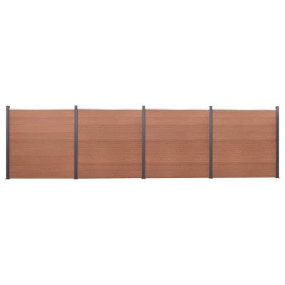 Set panouri pentru gard, maro, 699x186 cm, WPC foto